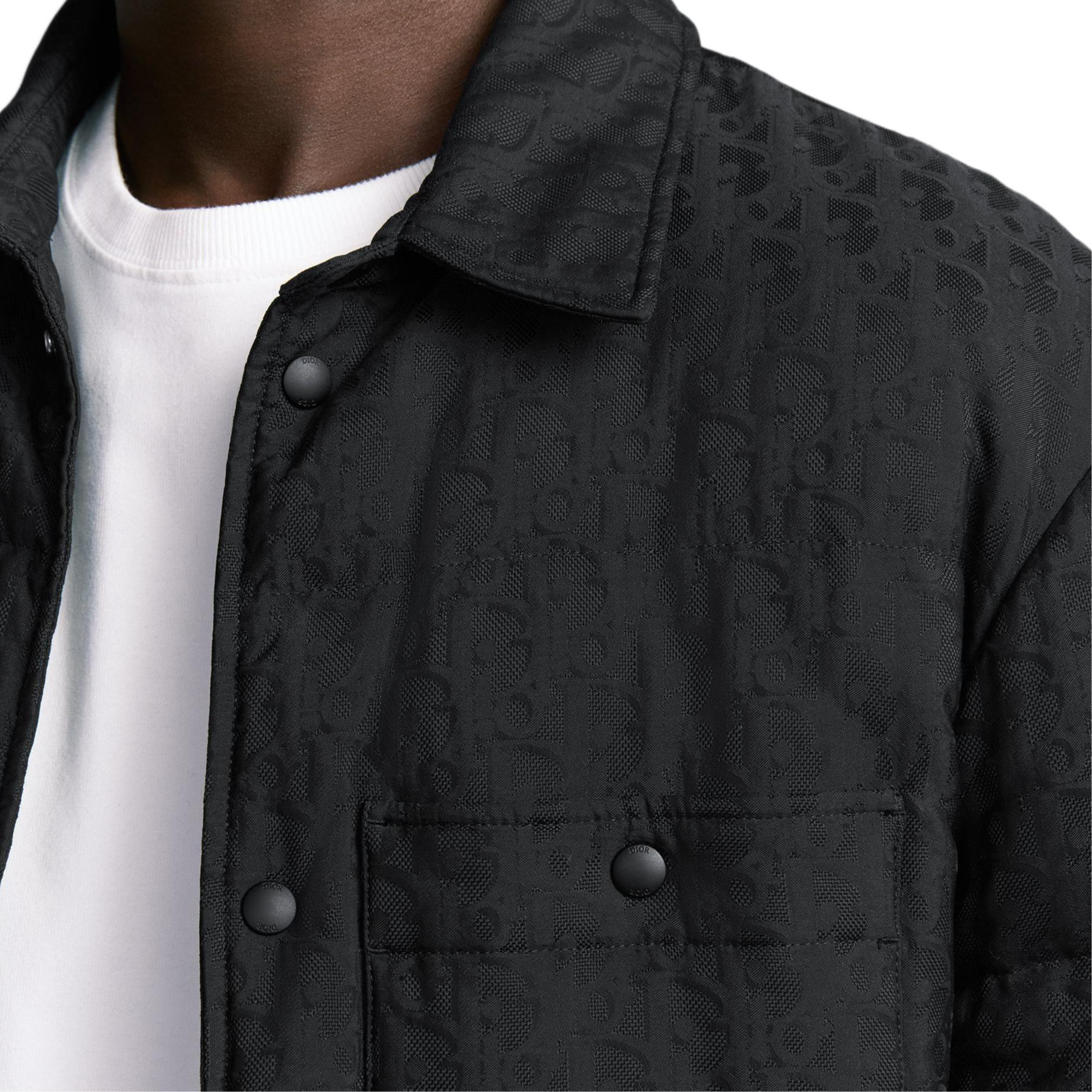 DIOR SS25  Oblique Print Wide Collar Button-Up Shirt Jacket - Black 513C414A6479-C989 圖 7