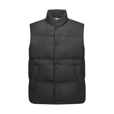 DIOR SS25 Printed Stand Collar Single-Breasted Vest Black. 513C415A6479-C989