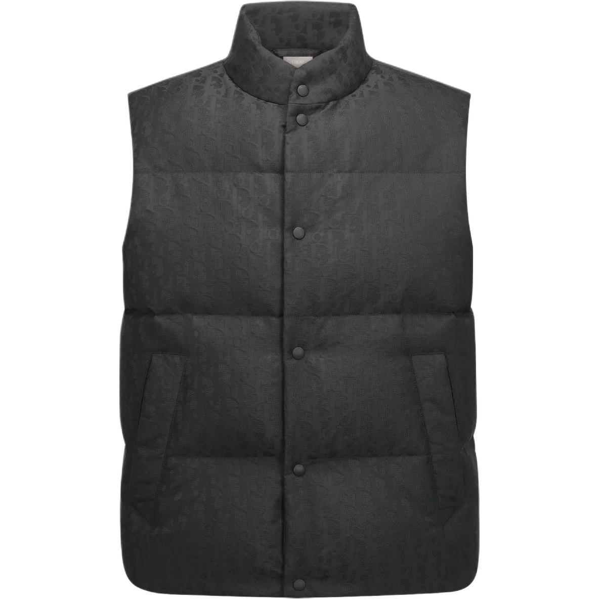 Order DIOR SS25  Printed Stand Collar Single-Breasted Vest Black. 513C415A6479-C989