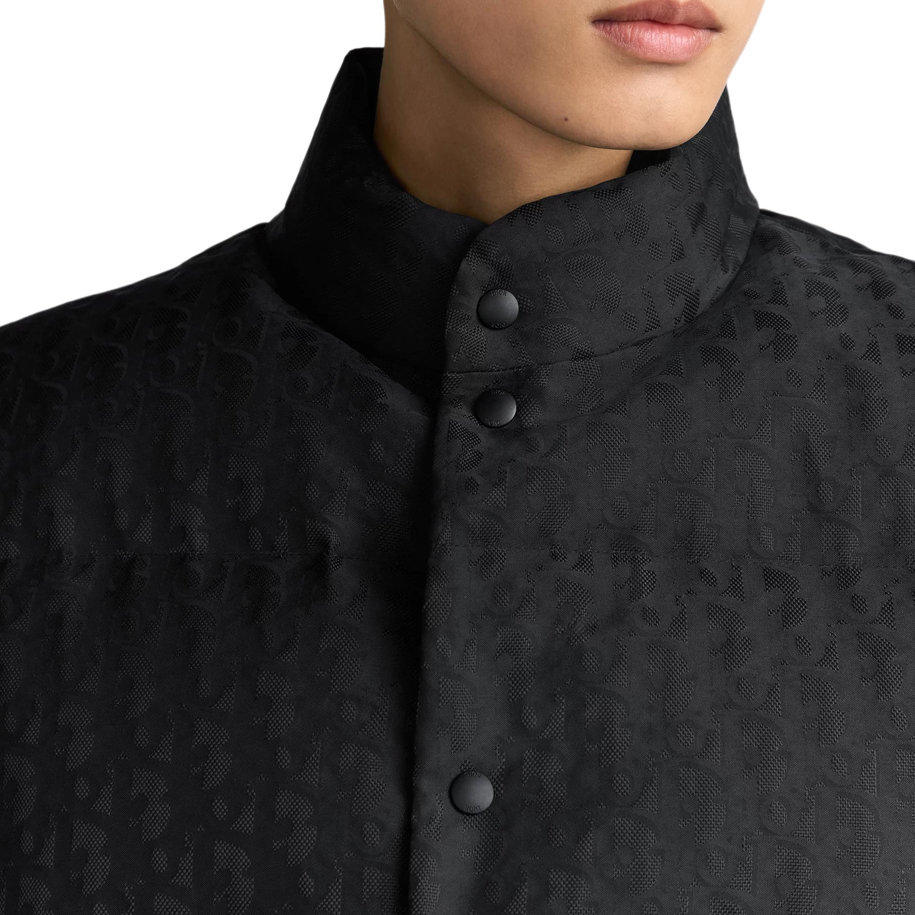 Sizing DIOR SS25  Printed Stand Collar Single-Breasted Vest Black. 513C415A6479-C989