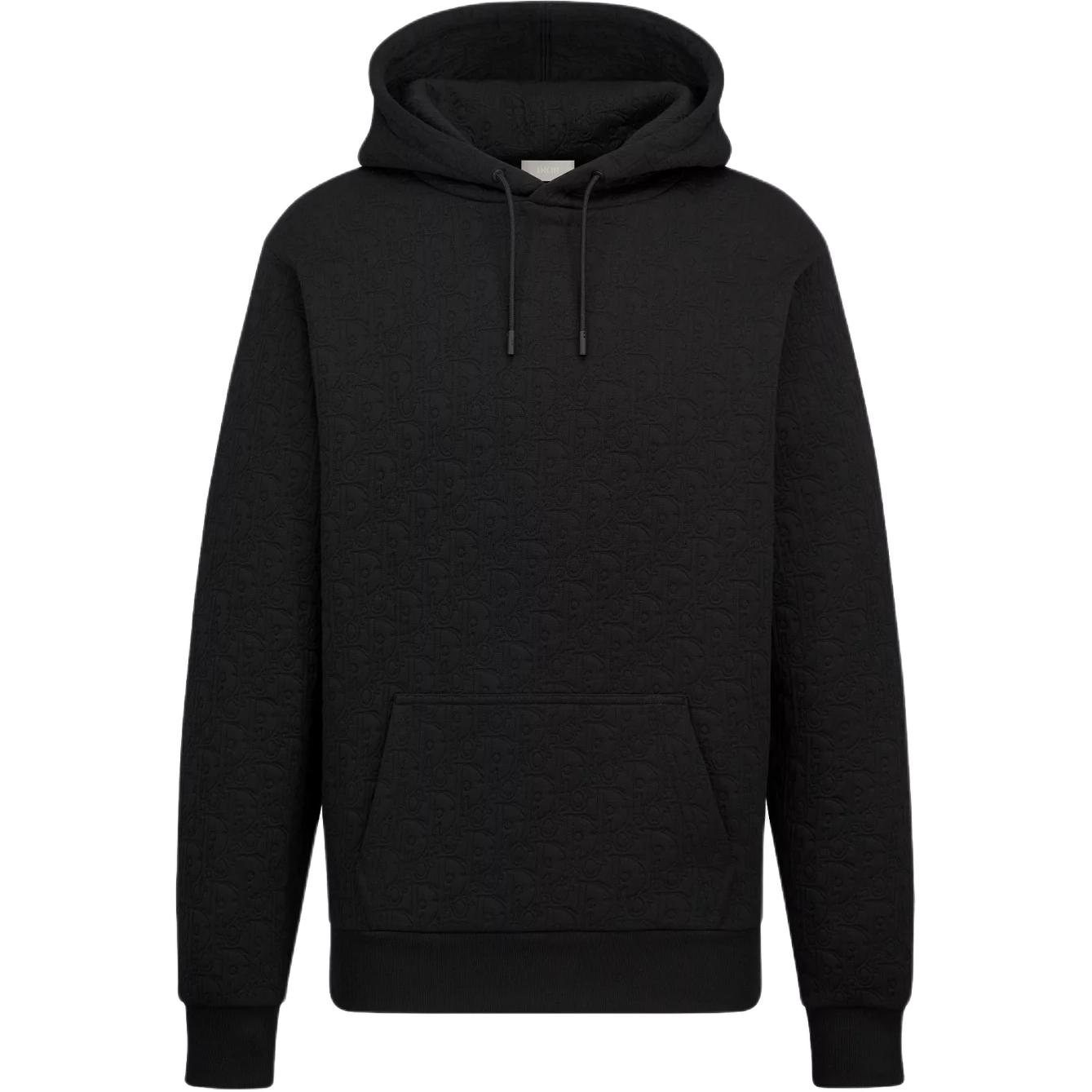 DIOR SS25  Quilted Print Drawstring Hoodie Black - Spring Collection. 513J626A0978-C900