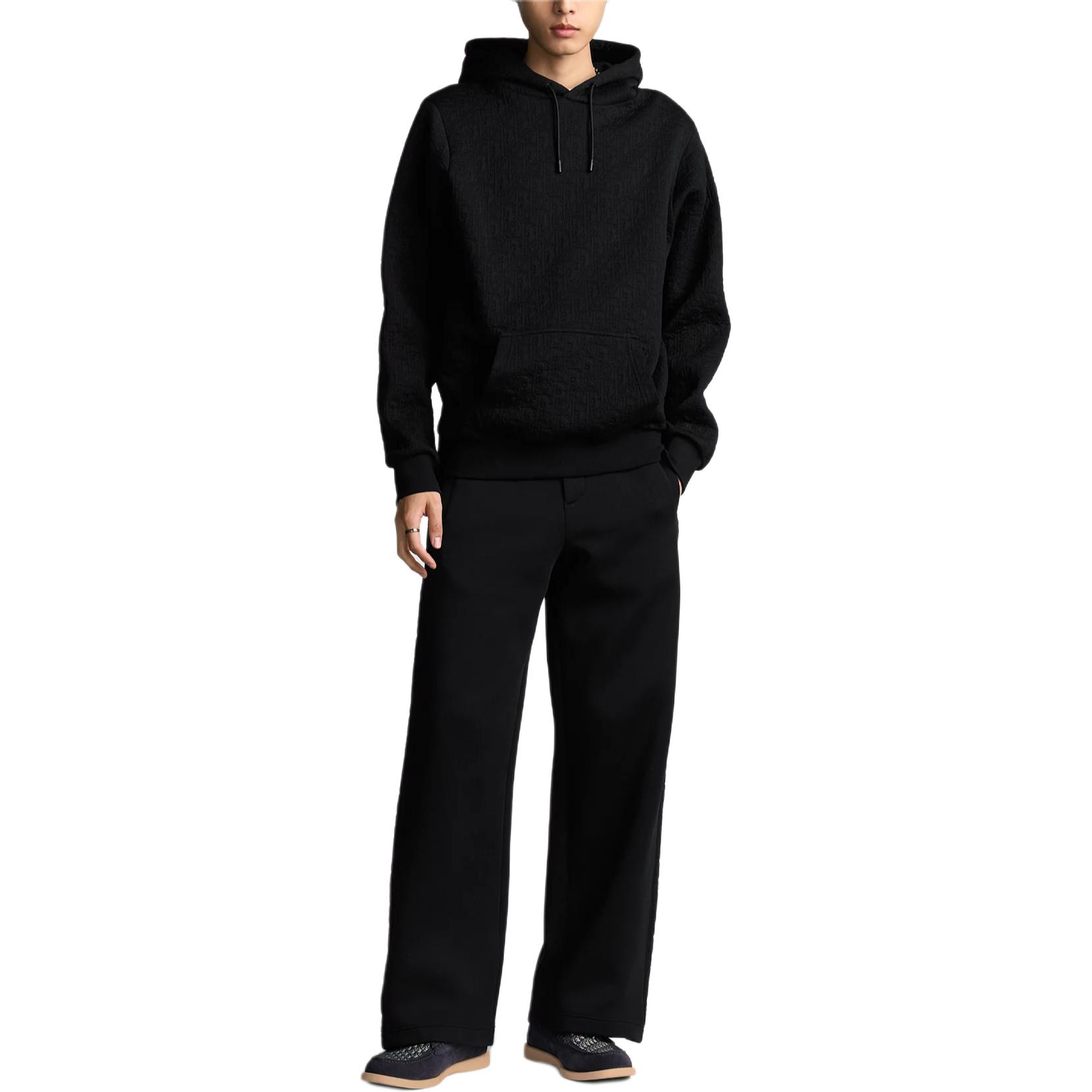 Shop DIOR SS25  Quilted Print Drawstring Hoodie Black - Spring Collection. 513J626A0978-C900