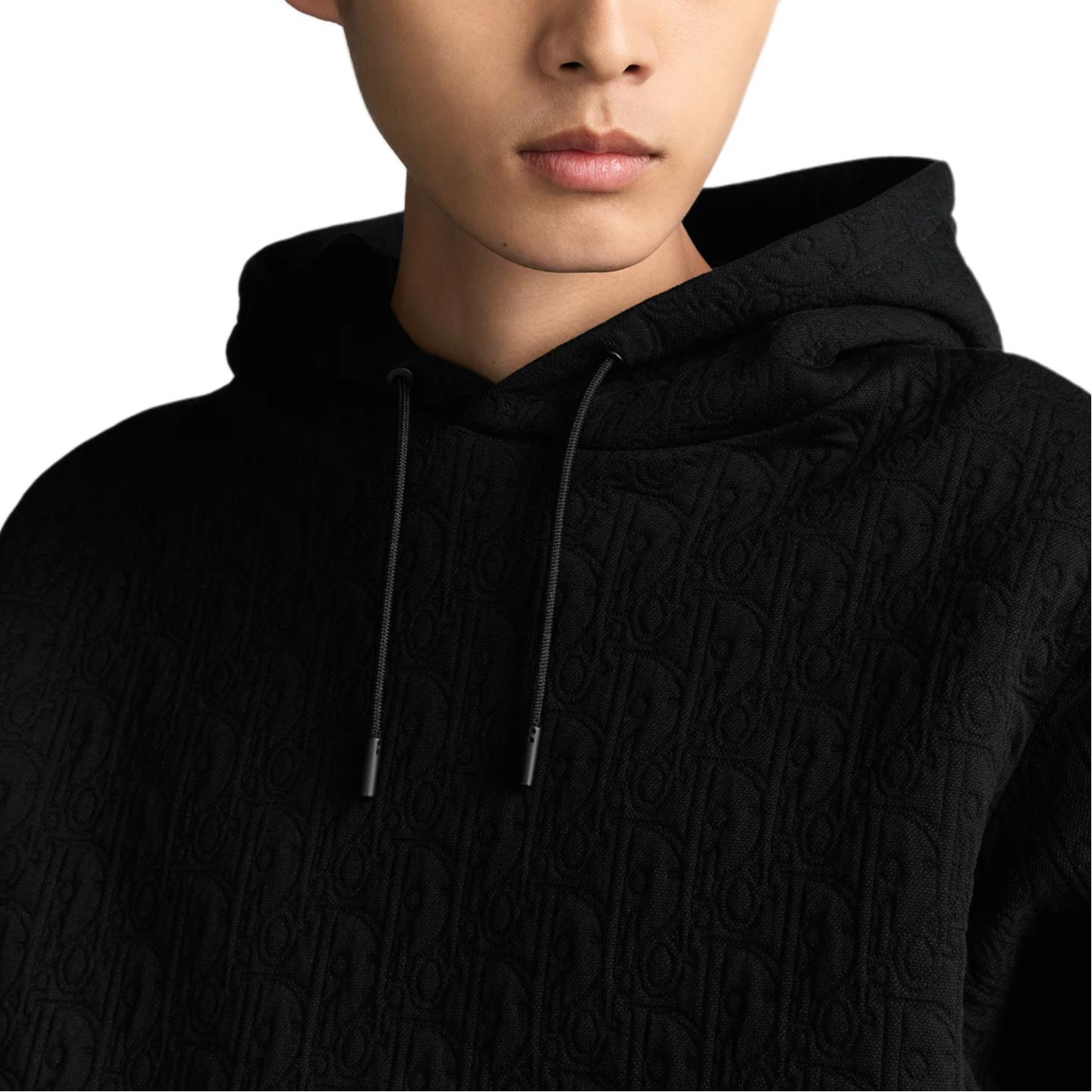 Sizing DIOR SS25  Quilted Print Drawstring Hoodie Black - Spring Collection. 513J626A0978-C900