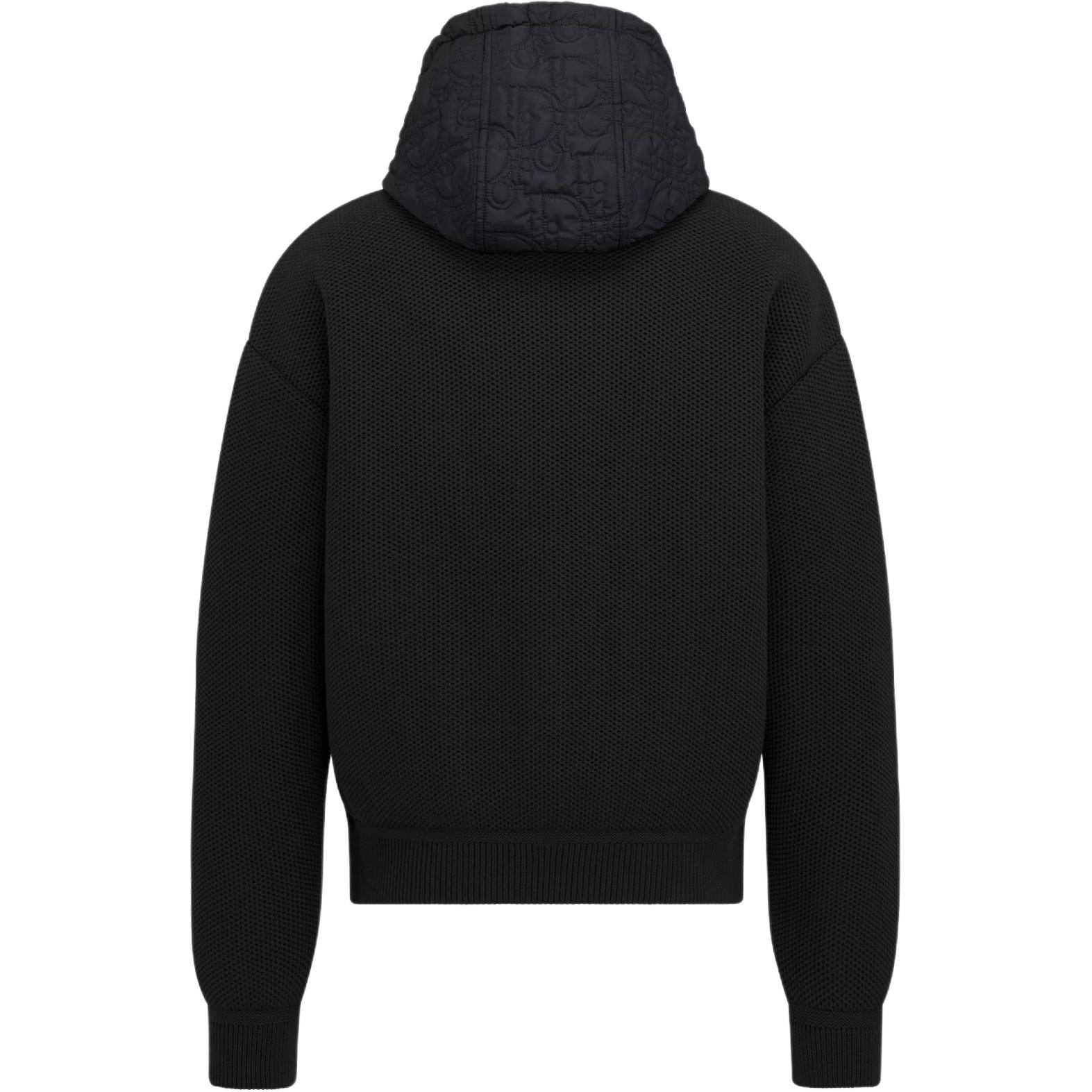 Lookbook DIOR SS26  Oblique Print Black Cotton-Blend Knit Hoodie Jacket. 513M433A7002-C901