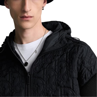 DIOR SS26 Oblique Print Black Cotton-Blend Knit Hoodie Jacket. 513M433A7002-C901 Sizing DIOR SS26 Oblique Print Black Cotton-Blend Knit Hoodie Jacket. 513M433A7002-C901