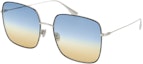 Buy DIOR Stellaire1渐变方形太阳镜 银色镜框 中性时尚眼镜 DIORSTELLAIRE1-84J84
