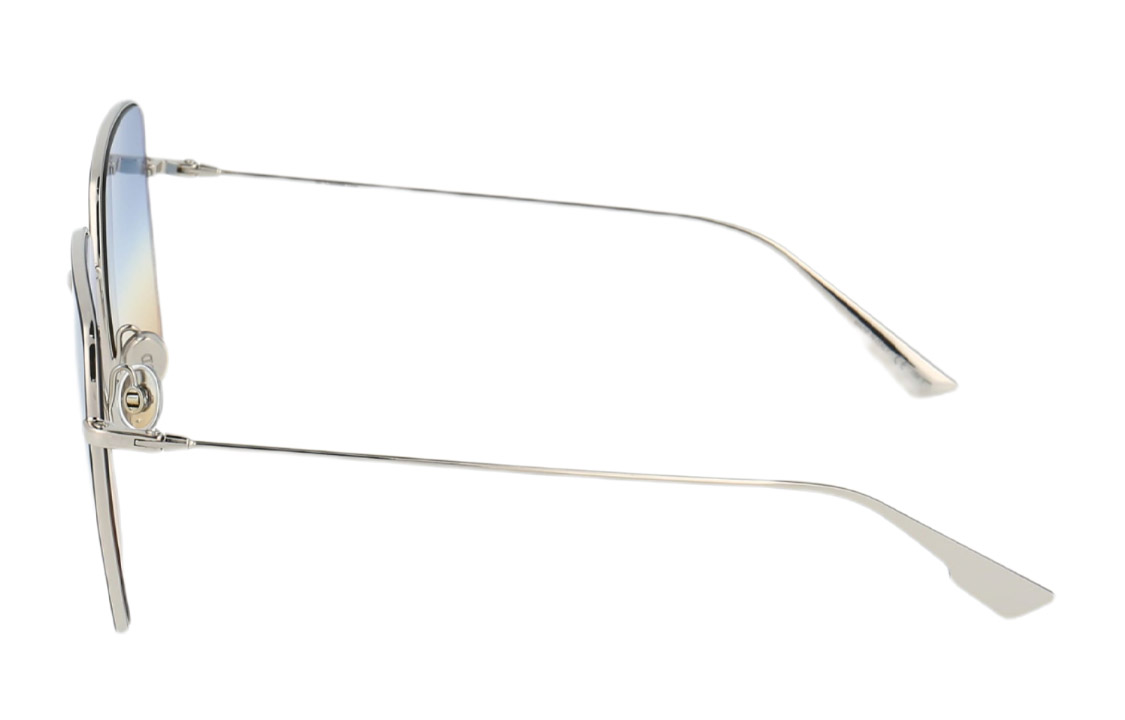 Shop DIOR Stellaire1渐变方形太阳镜 银色镜框 中性时尚眼镜 DIORSTELLAIRE1-84J84