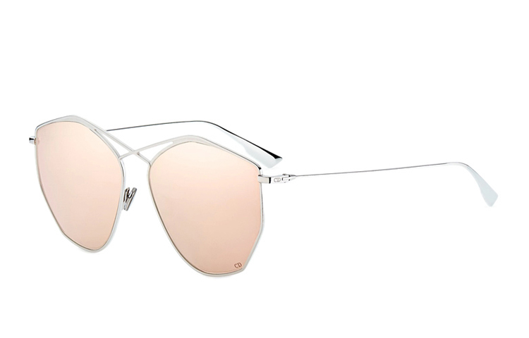 Dior Stellaire 4 Geometric Sunglasses Silver Frame Pink Gold Lens STELLAIRE4-010SQ