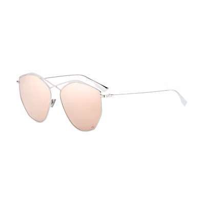 Dior Stellaire 4 Geometric Sunglasses Silver Frame Pink Gold Lens STELLAIRE4-010SQ