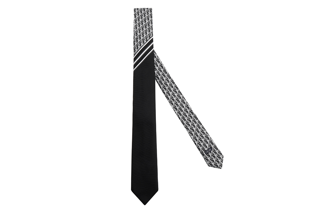 DIOR Striped and Oblique Printed Silk Tie. 11C1047A0443-C980