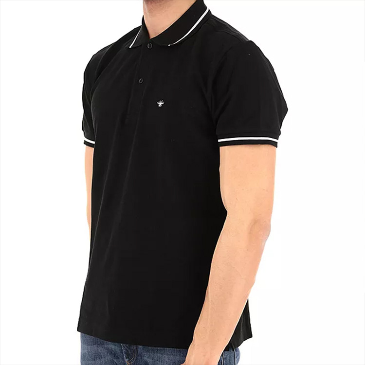 Details for DIOR Polo Shirt Hitam Bordir Lebah Garis 733J805B0373-980