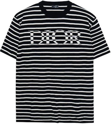 DIOR Kaos Longgar Logo Garis Navy Blue 183M647AT234-C580 Order DIOR Kaos Longgar Logo Garis Navy Blue 183M647AT234-C580