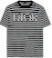 Order DIOR Kaos Longgar Logo Garis Navy Blue 183M647AT234-C580