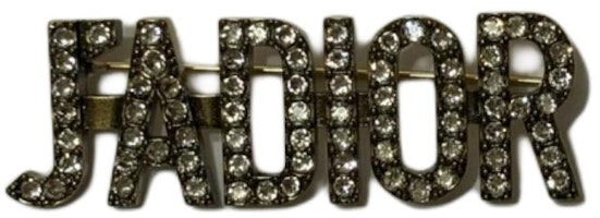 DIOR Swarovski Crystal Logo Brooch Unisex Couple Gold. V0641ADRCY908U DIOR Swarovski Crystal Logo Brooch Unisex Couple Gold. V0641ADRCY908U