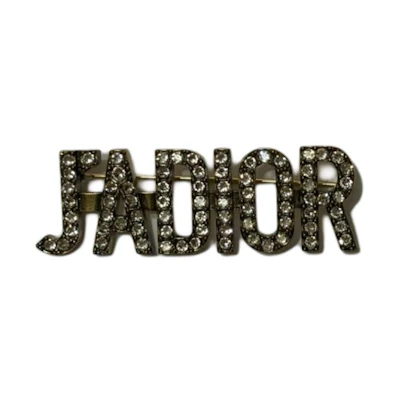 DIOR Swarovski Crystal Logo Brooch Unisex Couple Gold. V0641ADRCY908U