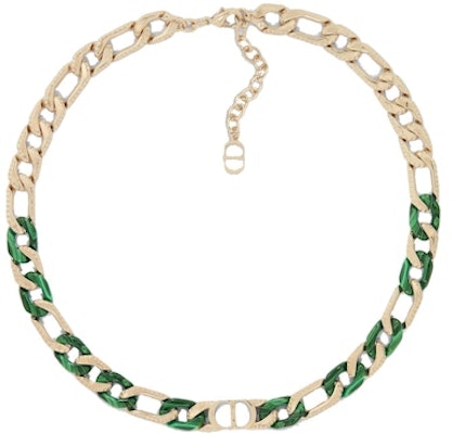 Dior TEARS Chain Link Necklace Gold/Green Buy Dior TEARS Chain Link Necklace Gold/Green
