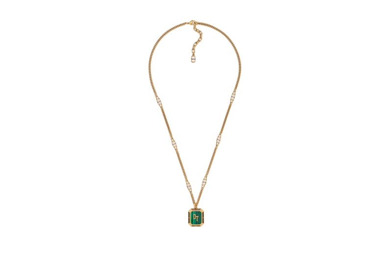 Dior TEARS Pendant Necklace Gold/Malachite