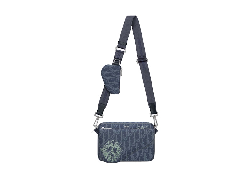Order Dior TEARS Saddle Triple Pouch Denim Biru