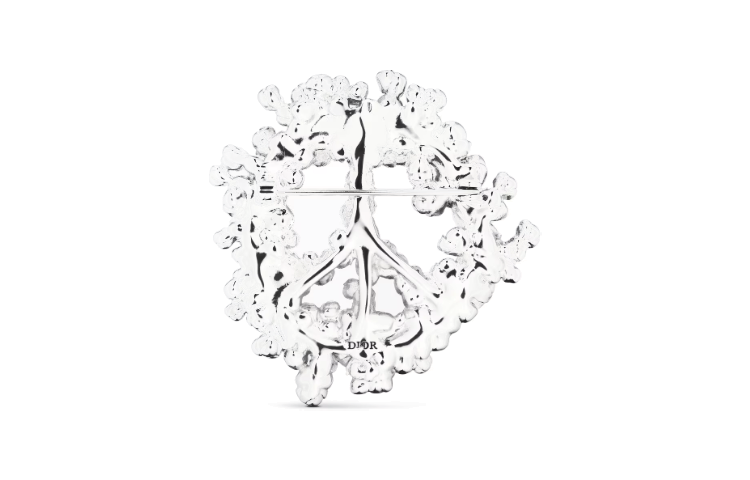 Shop DIOR Tears 系列男士銀色標誌別針扣胸針。 V1087HOMMT-D906