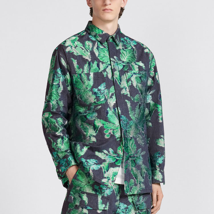 DIOR Tears SS23  Floral Print Long Sleeve Shirt - Navy Blue 393D592A325X-C586 圖 4