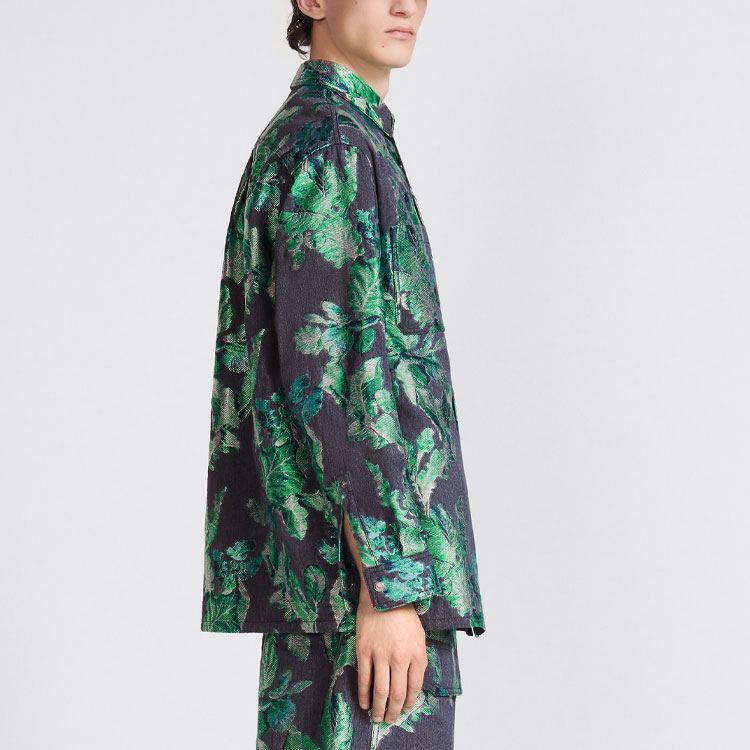 DIOR Tears SS23  Floral Print Long Sleeve Shirt - Navy Blue 393D592A325X-C586 圖 6