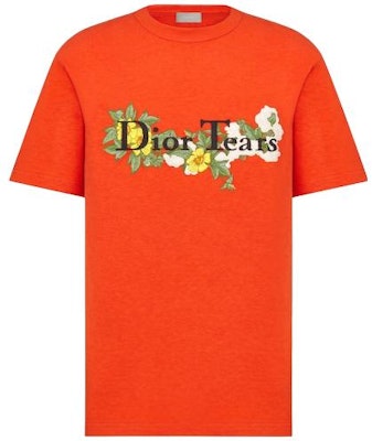 DIOR Tears SS23 Floral Letter Embroidery Red Crewneck T-Shirt Mens. 393J696I0849-C289 Order DIOR Tears SS23 Floral Letter Embroidery Red Crewneck T-Shirt Mens. 393J696I0849-C289