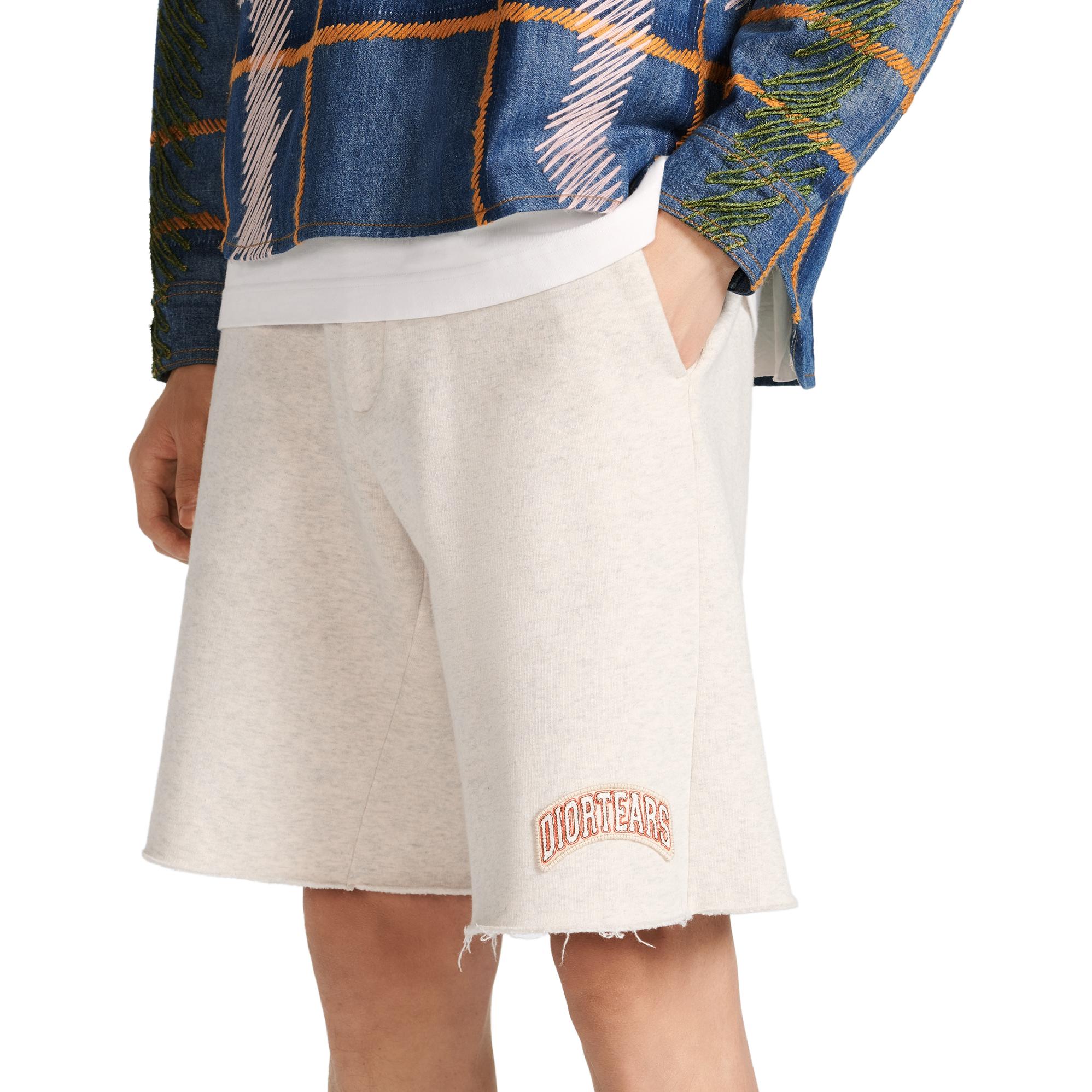 Sizing DIOR Tears SS23 Letter Print Loose Straight Casual Shorts White Men. 393J131A0815-C080