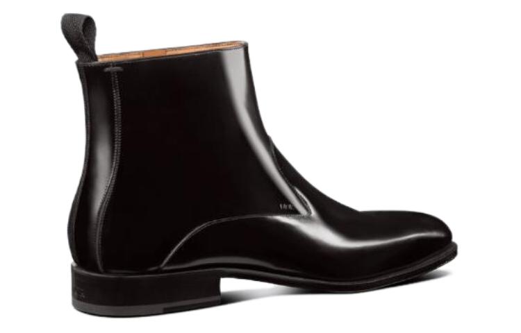 Shop Botas Cortas de Moda Dior Timeless de Cuero Negro Pulido 3BO258YON_H969