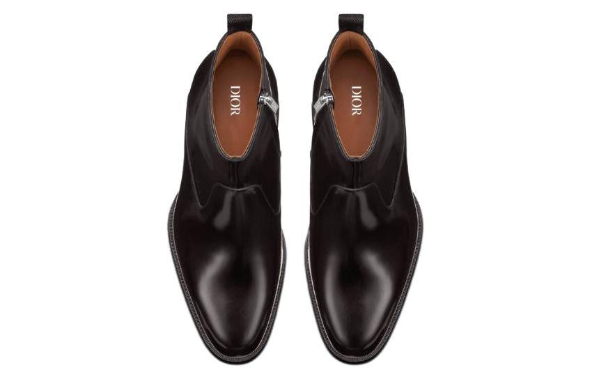 Purchase Botas Cortas de Moda Dior Timeless de Cuero Negro Pulido 3BO258YON_H969