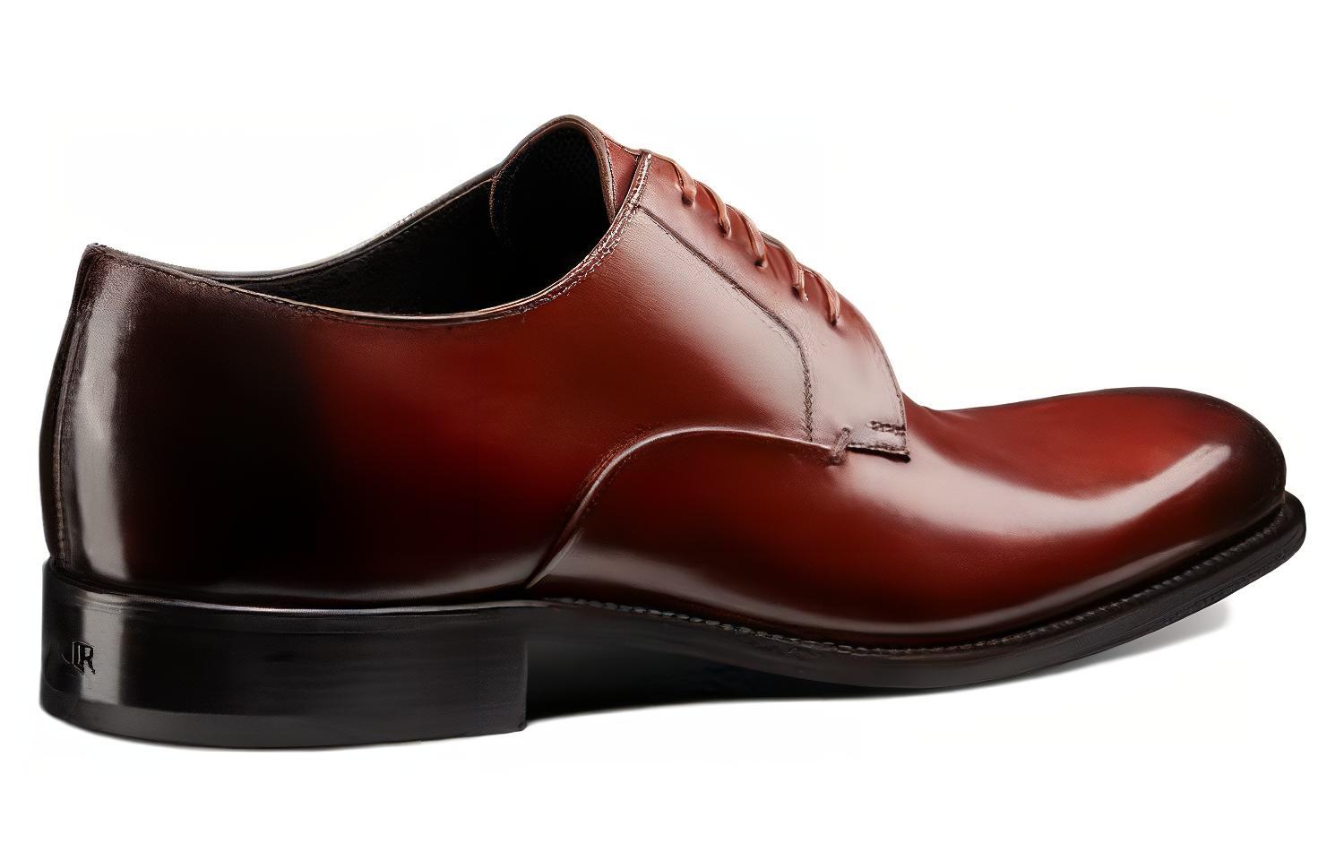 Lookbook Dior Timeless Sepatu Derby Kulit Polished 'Coklat Tua' 3DE312VJH_H762