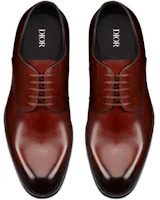 Shop Dior Timeless Sepatu Derby Kulit Polished 'Coklat Tua' 3DE312VJH_H762