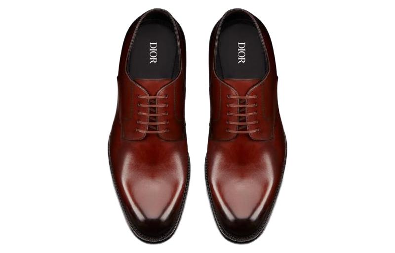 Shop Dior Timeless Sepatu Derby Kulit Polished 'Coklat Tua' 3DE312VJH_H762