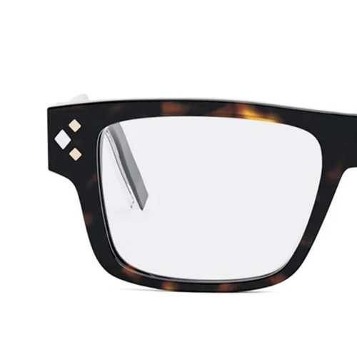 Shop DIOR Tortoise Acetate Square Optical Glasses for Men with Logo Temples CDDIAMONDS3I