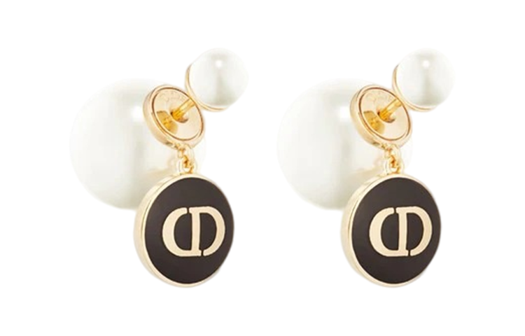 Dior Tribales Earrings Gold-Tone Metal with White Resin Beads & Black Pendant. E1587TRILQ-D307 圖 2