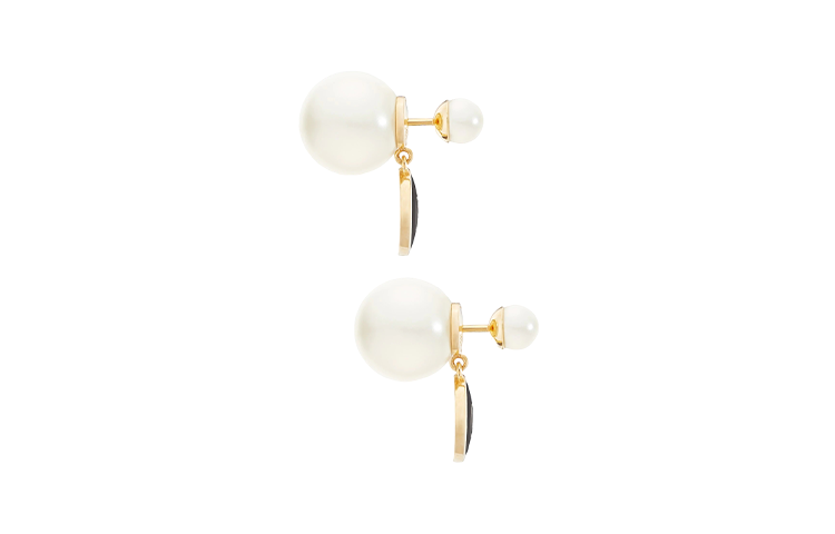 Dior Tribales Earrings Gold-Tone Metal with White Resin Beads & Black Pendant. E1587TRILQ-D307 圖 4