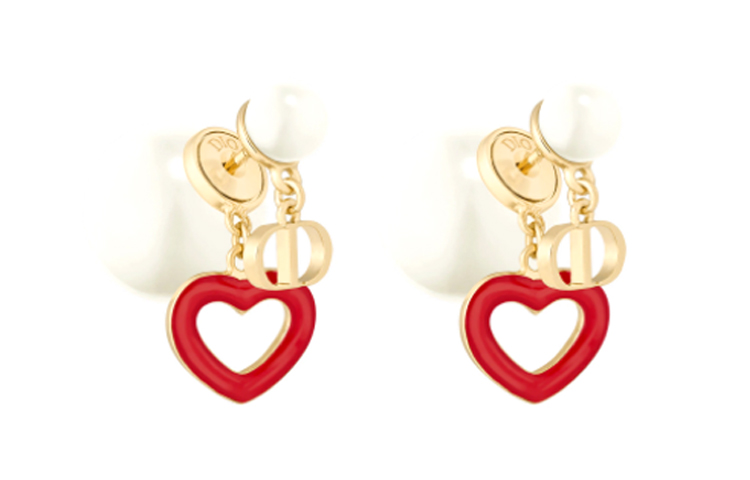 Dior Tribales Earrings Gold Finish Metal White Resin & Red Lacquer Details E1638TRILQ-D309 圖 2