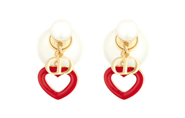 Dior Tribales Earrings Gold Finish Metal White Resin & Red Lacquer Details E1638TRILQ-D309 圖 3