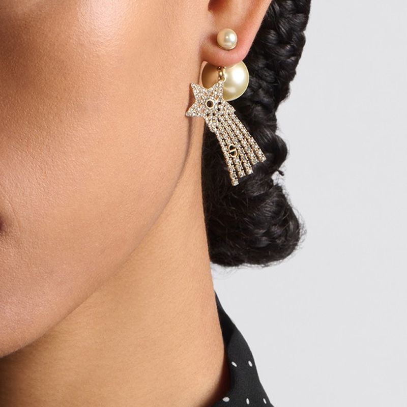 Shop DIOR Tribales Star Resin Earrings Women Light Gold E3359WOMCYD03S