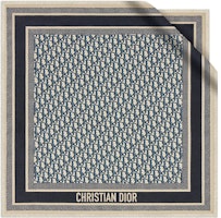 DIOR Twin Monogram Silk Scarf Navy Blue Unisex情侣款 15DOB070I600-C541 DIOR Twin Monogram Silk Scarf Navy Blue Unisex情侣款 15DOB070I600-C541