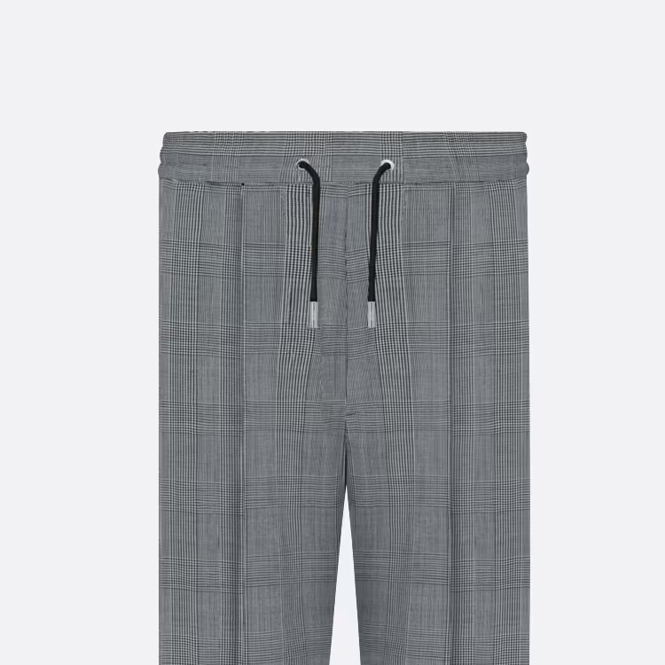 Shop Pantalones Casuales Hombre DIOR Gris Cintura Media con Cordón Bicolor 113C112A4995-C980