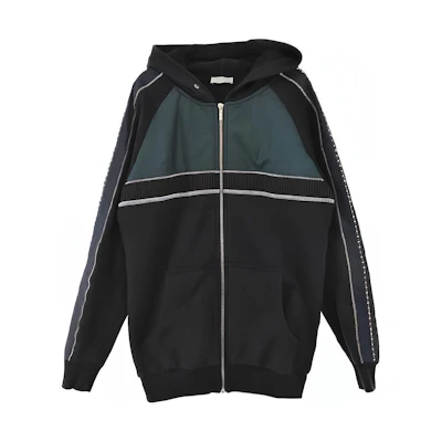 DIOR Two-Tone Embroidered Bee Hoodie Jacket - Black 863J201K0500
