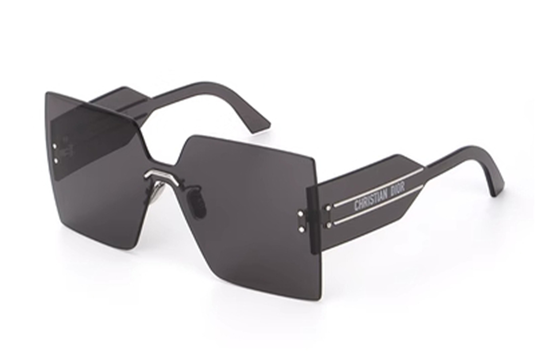 DIOR Unisex Irregular Grey Sunglasses with Side Lettering and Acetate Frame. DIORCLUB M5U-F0A0