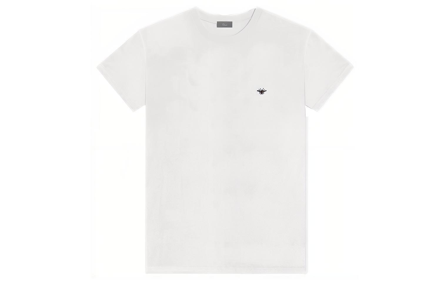 DIOR Unisex White T-Shirt with Logo and Bee Embroidery 733J603B0446-C089