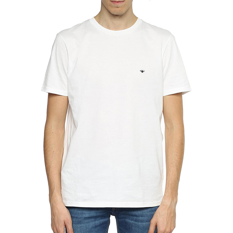 DIOR Unisex White T-Shirt with Logo and Bee Embroidery 733J603B0446-C089 圖 5