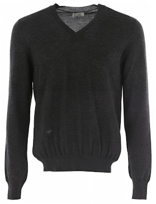 Suéter de Lana DIOR Gris Oscuro con Cuello en V y Bordado de Abeja. 003M600B-T532-840 Order Suéter de Lana DIOR Gris Oscuro con Cuello en V y Bordado de Abeja. 003M600B-T532-840