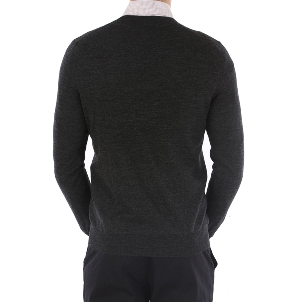 Shop DIOR Sweater V-Neck Wool Bordir Lebah Abu Tua 003M600B-T532-840