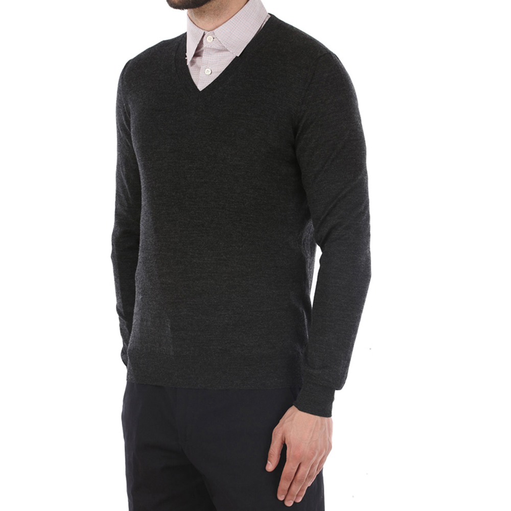 Purchase DIOR Sweater V-Neck Wool Bordir Lebah Abu Tua 003M600B-T532-840
