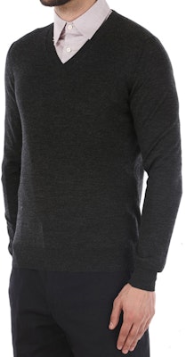 Suéter de Lana DIOR Gris Oscuro con Cuello en V y Bordado de Abeja. 003M600B-T532-840 Purchase Suéter de Lana DIOR Gris Oscuro con Cuello en V y Bordado de Abeja. 003M600B-T532-840