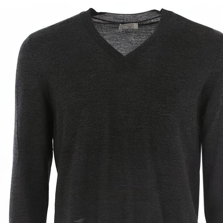 Details for DIOR Sweater V-Neck Wool Bordir Lebah Abu Tua 003M600B-T532-840