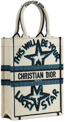 Dior Vertical Book Tote Lucky Star Embroidery White Multicolor Buy Dior Vertical Book Tote Lucky Star Embroidery White Multicolor
